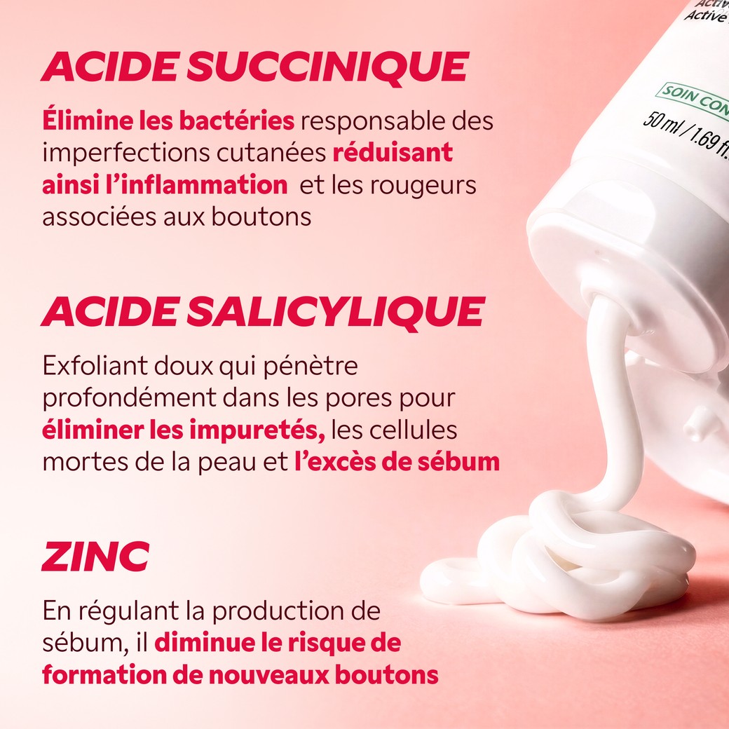 Résultat peau nette après utilisation du Soin Actif Imperfections