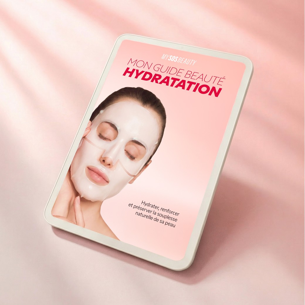 E-book hydratation My SOS Beauty affiché sur tablette