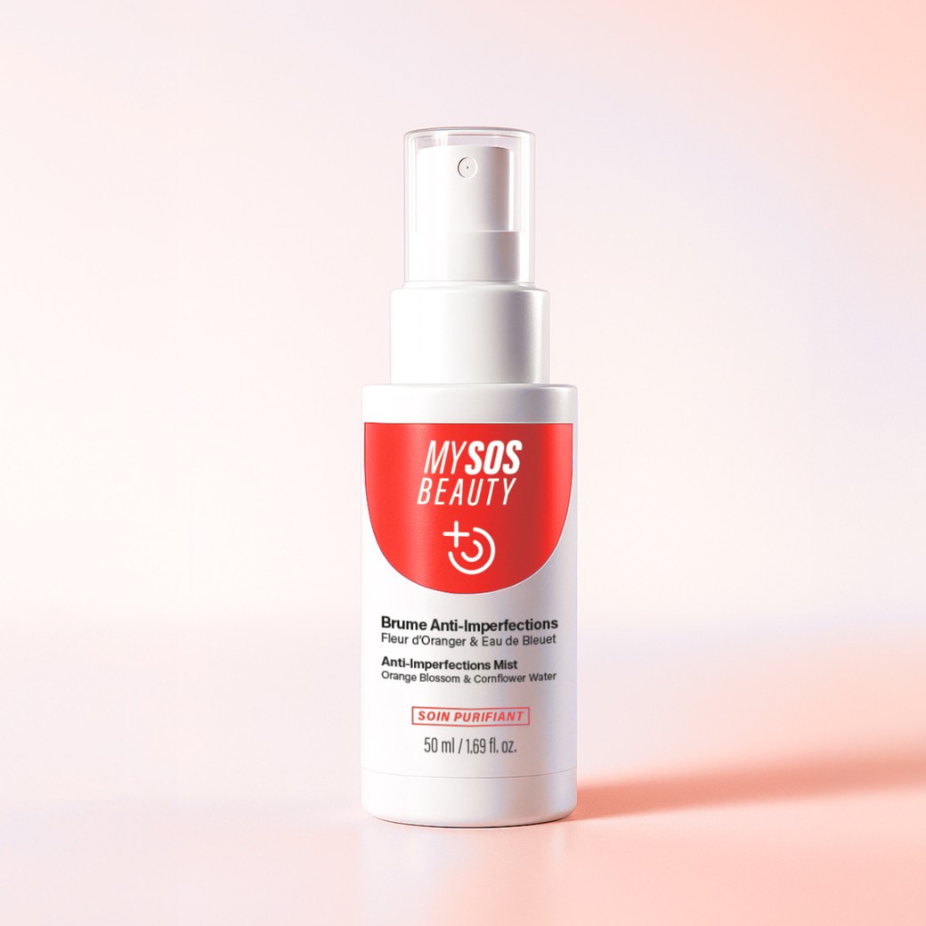 Application de la Brume Anti-Imperfections sur le visage