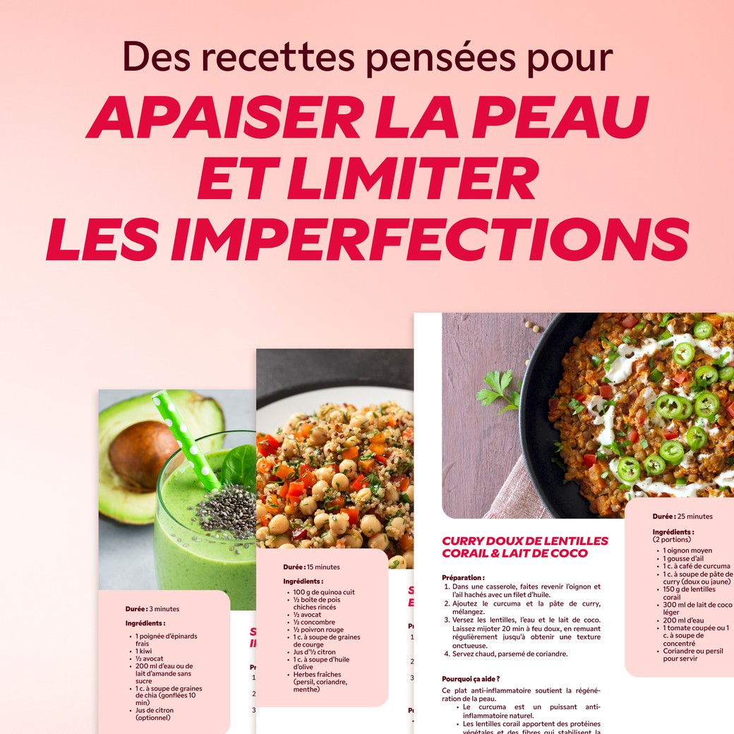 Aperçu des conseils skincare du e-book anti-imperfections