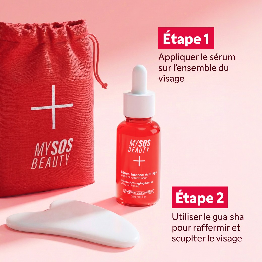 Mode d'emploi du Duo Sculptant sérum et Gua Sha