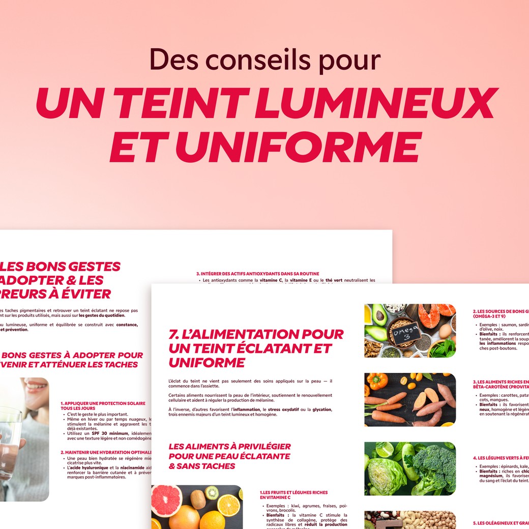 Page intérieure du guide teint éclatant My SOS Beauty