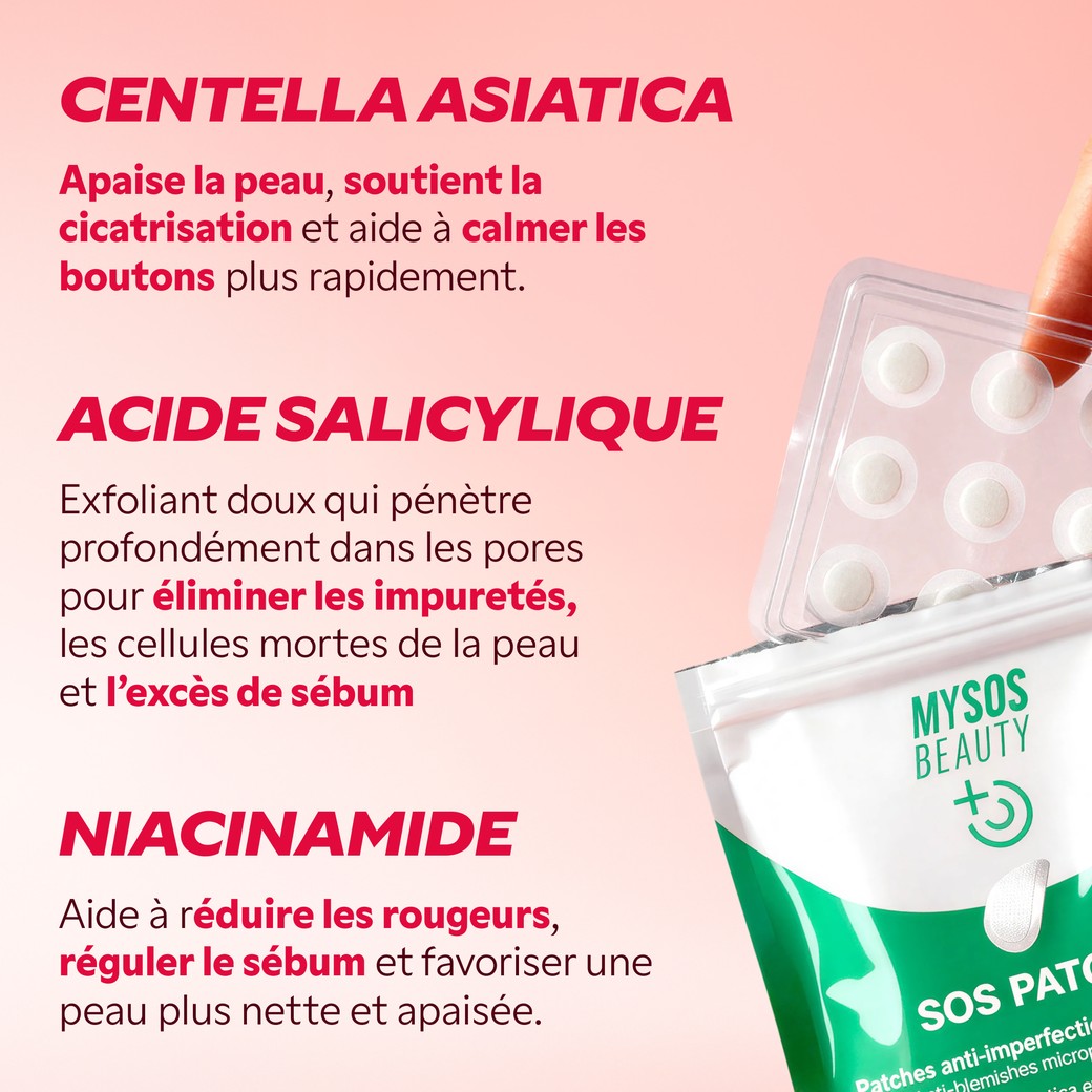 Résultat après application du patch micropoints My SOS Beauty