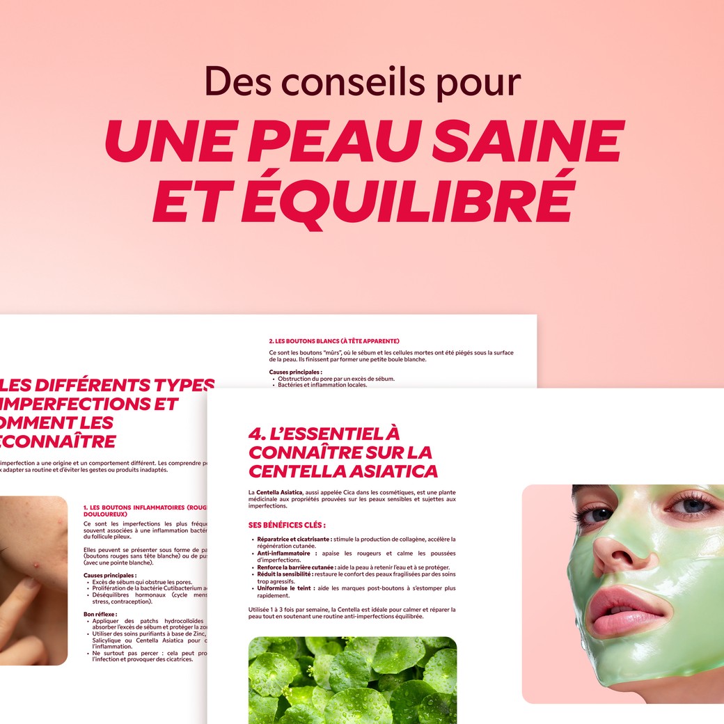 Page intérieure du guide peau nette My SOS Beauty