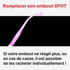 Embout SPOT haute fréquence utilisé sur une imperfection cutanée