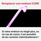 Embout cure en verre violet détail de l'électrode