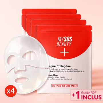 Résultats soin visage masque bio-collagène hydratant