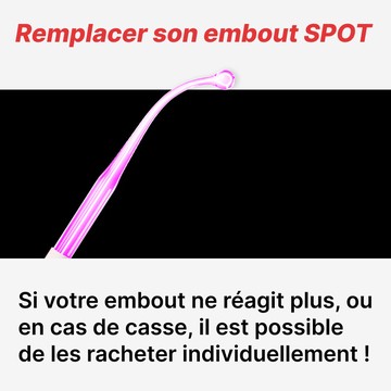Embout SPOT haute fréquence utilisé sur une imperfection cutanée
