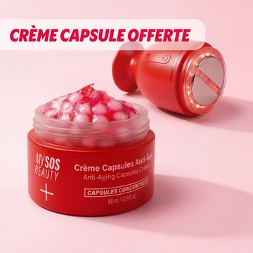 Crème Capsules Anti-Âge présentée avec l'appareil EMSkin Pro