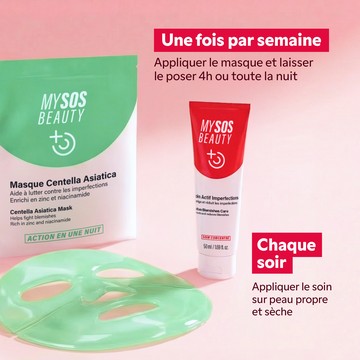 Routine peau nette étapes application des deux soins