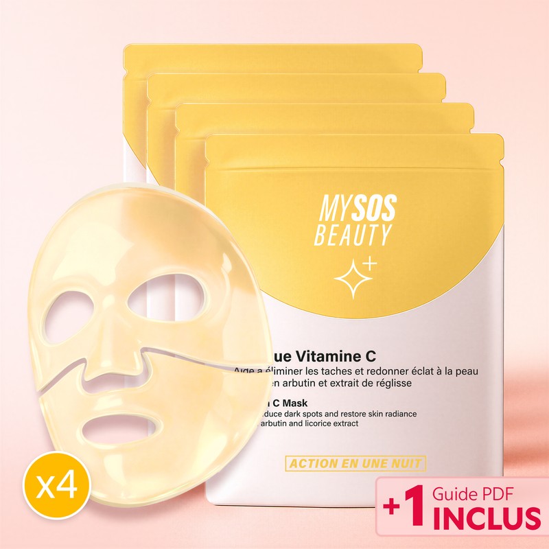 Texture du masque Vitamine C posé sur la peau
