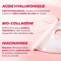 Masque collagène posé sur le visage effet raffermissant