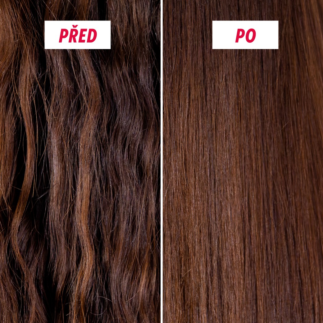 Uhlazené vlasy po použití Brume Cheveux Perfectrice