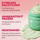 Složky čisticí pasty Mochi: kyselina salicylová, amarantový prášek, niacinamid