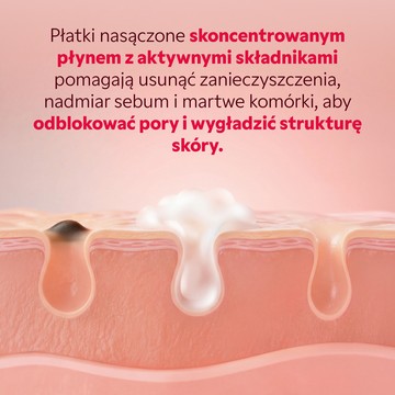 Efekt oczyszczonych porów po użyciu płatków AHA