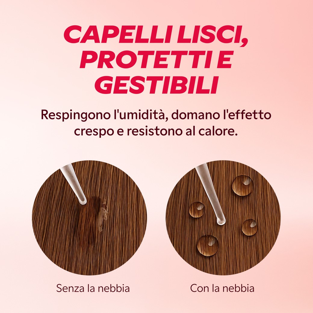Risultato capelli lisci e luminosi con spray My SOS Beauty