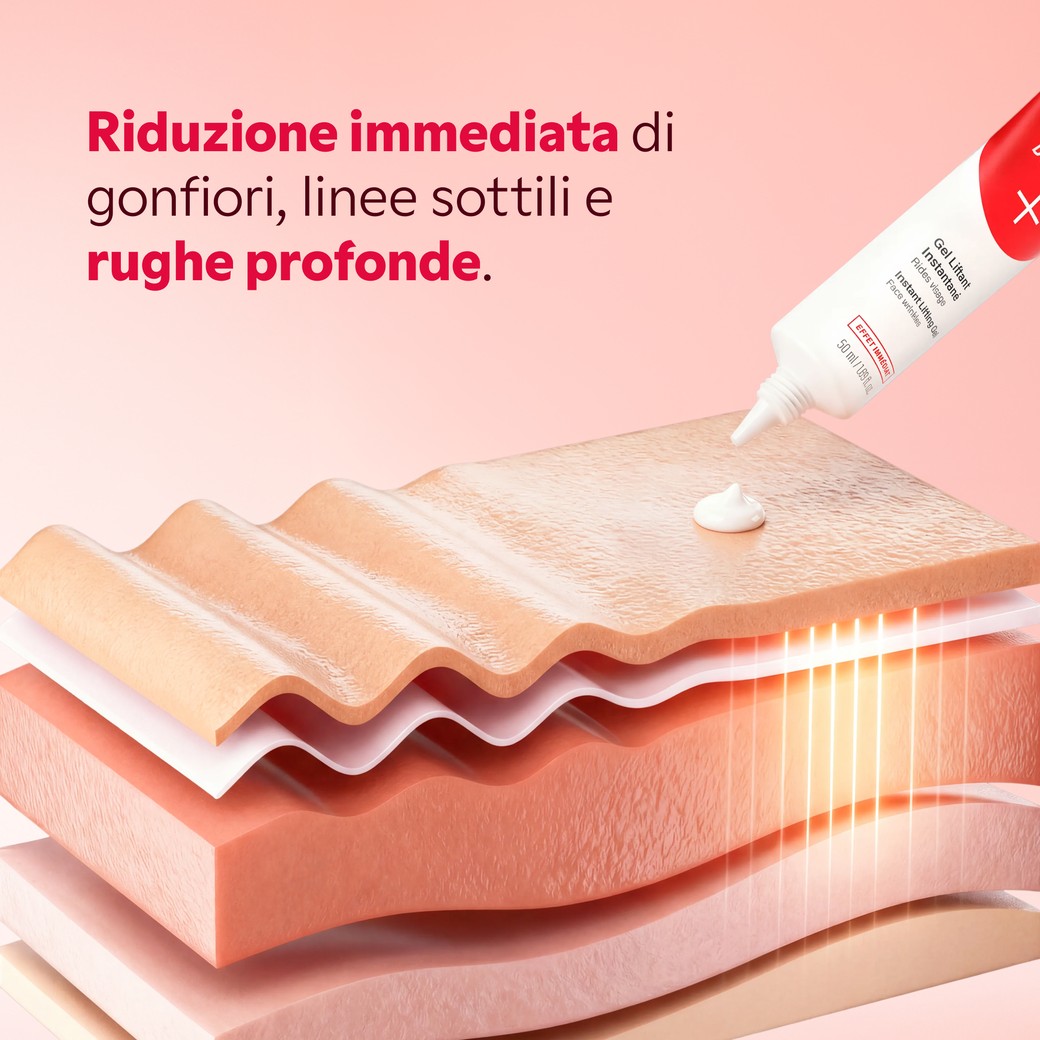 Risultato prima e dopo gel tensore occhi anti-borse