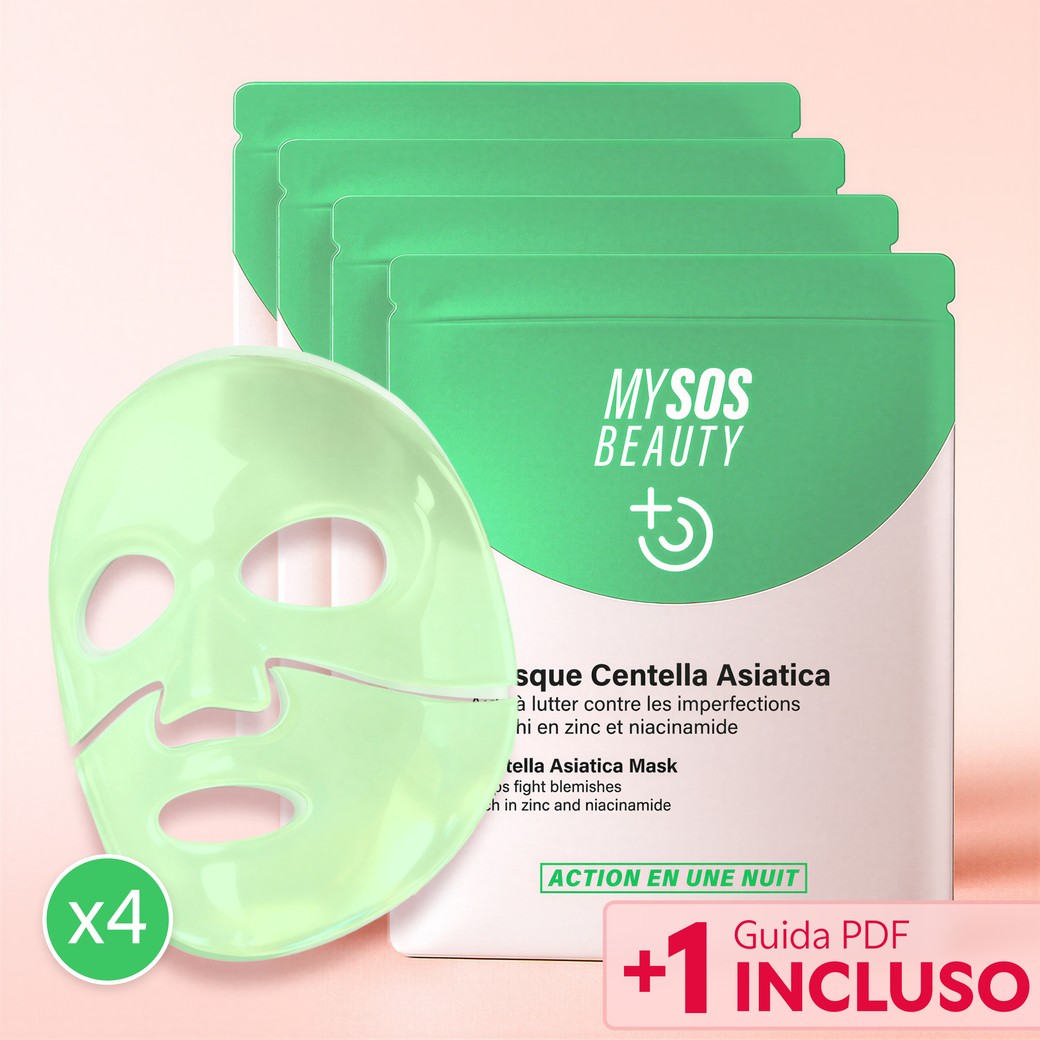 Maschera viso Centella Asiatica My SOS Beauty anti imperfezioni confezione