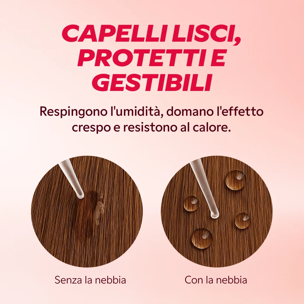 Risultato capelli lisci e luminosi con spray My SOS Beauty