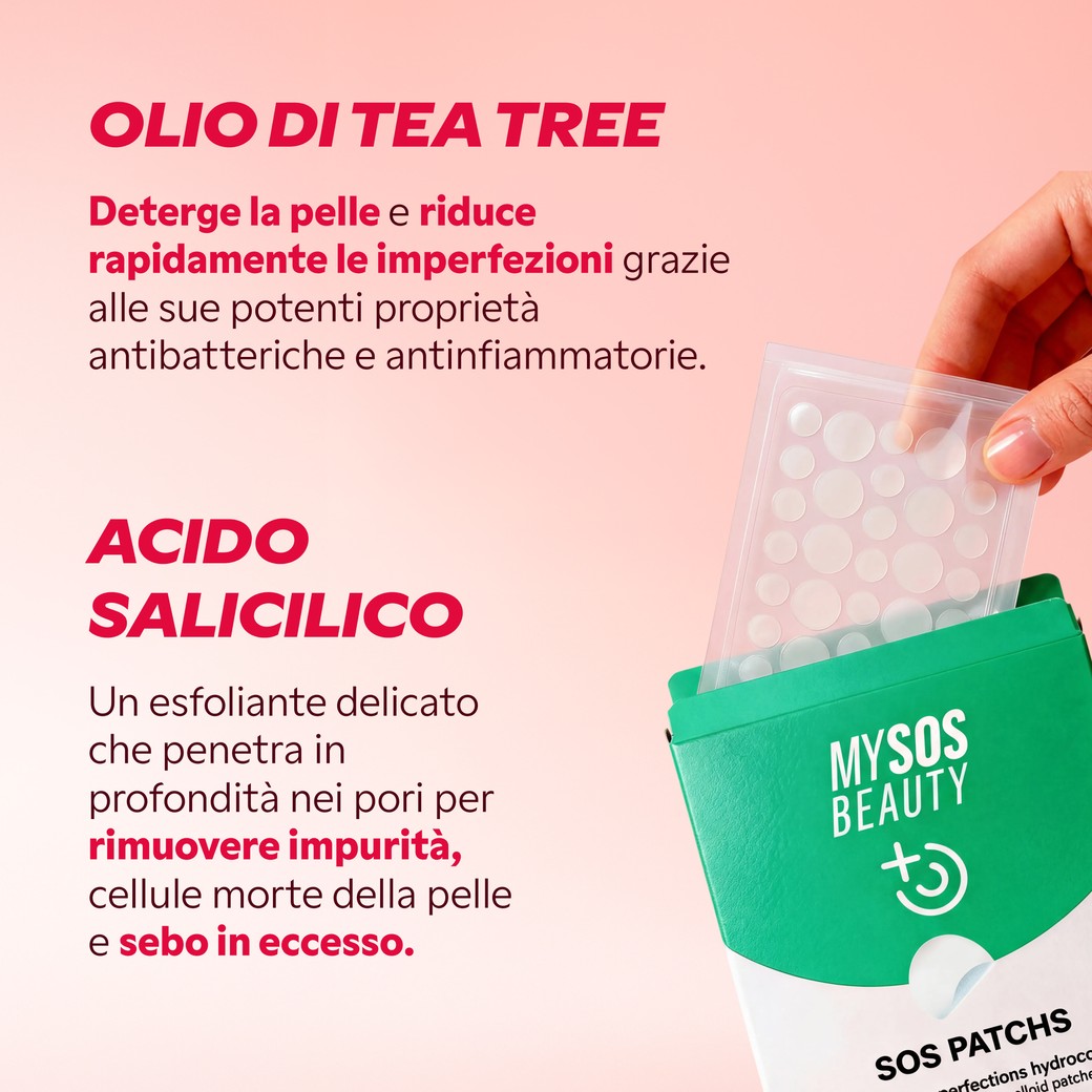Dettaglio texture sottile patch idrocolloide My SOS Beauty