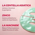 Maschera Centella Asiatica applicata sul viso effetto purificante