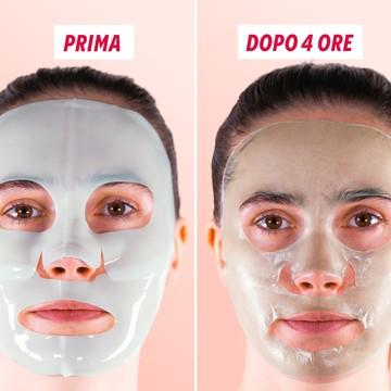 Viso con la maschera alla Centella asiatica, prima e dopo