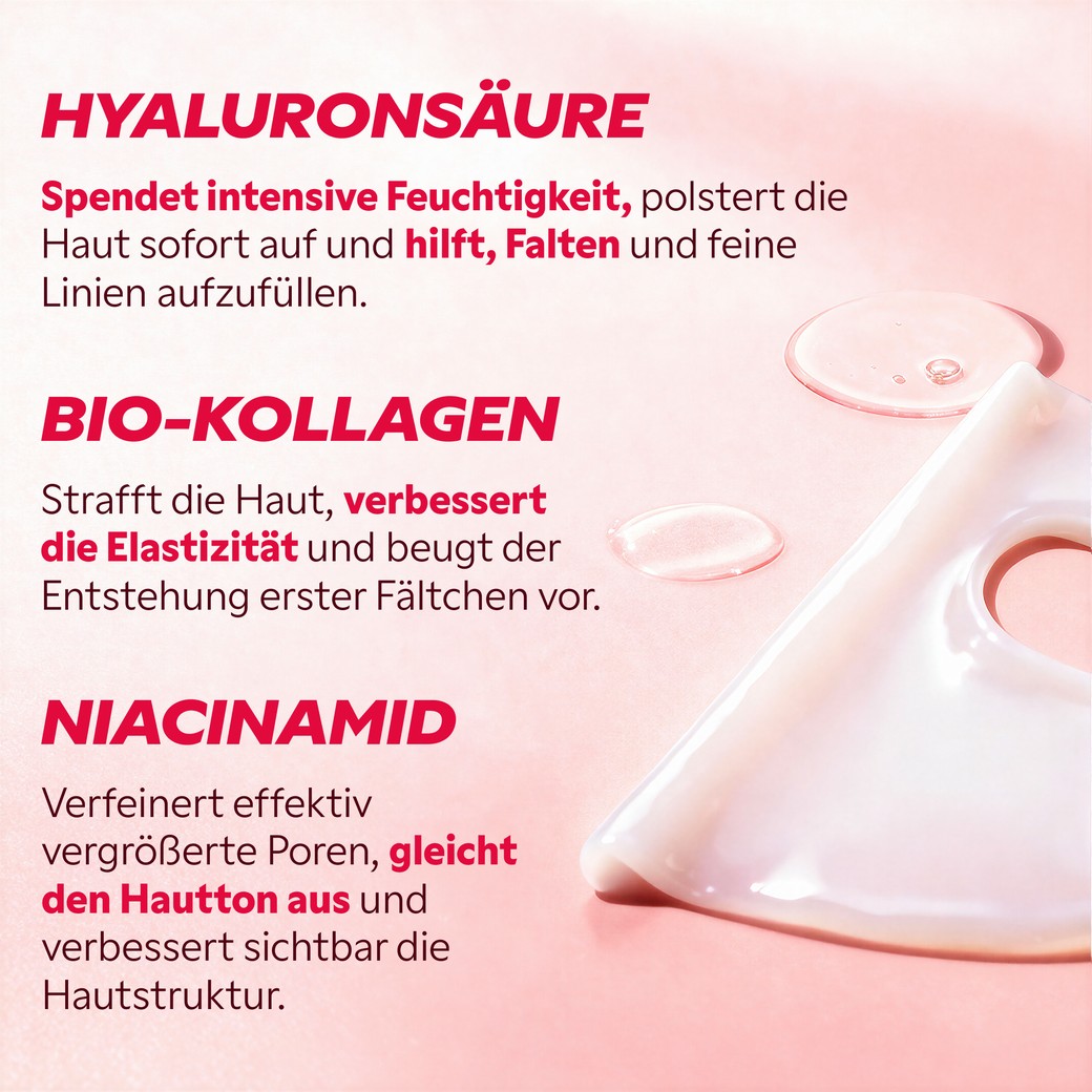 Anwendung der Bio-Kollagen Maske auf dem Gesicht