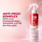 Glattes glänzendes Haar nach Anwendung des Haarsprays