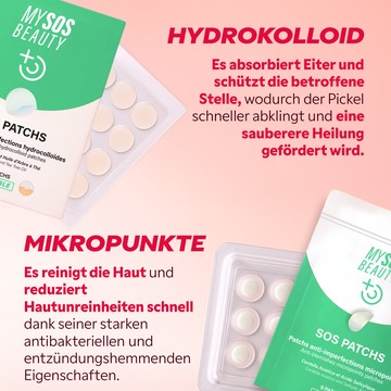 SOS Pickel Patches Kit Anwendung auf verschiedenen Pickelarten