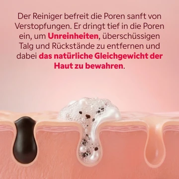 Illustration einer sanft gereinigten Hautpore