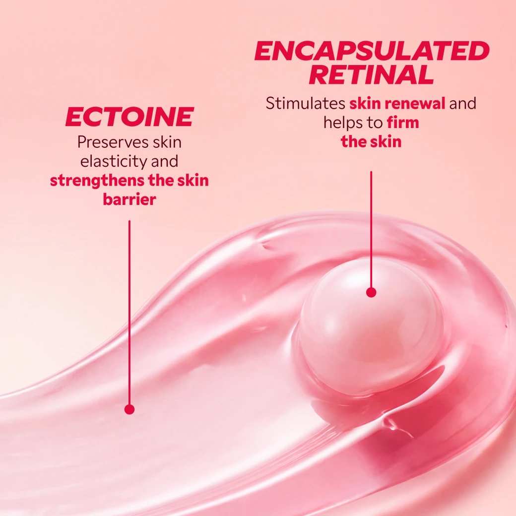 Active capsule texture close-up anti-aging cream