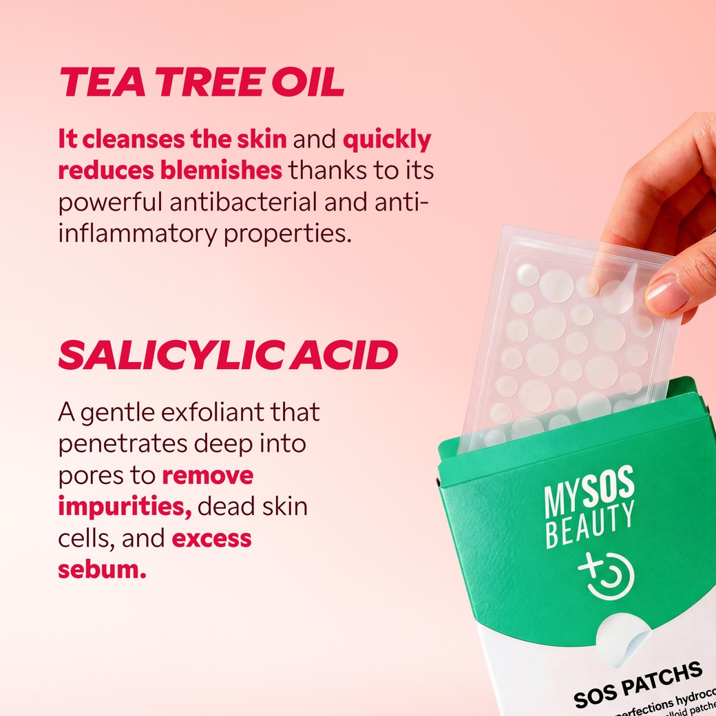 Close-up of SOS hydrocolloid patch transparent texture
