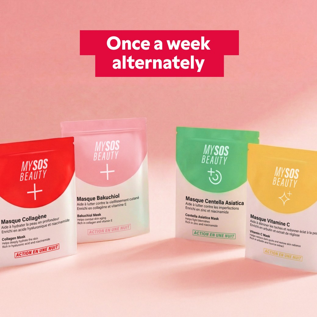 My SOS Beauty 16 mask set individual sachets display