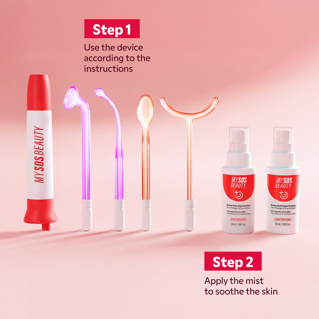 How to use: the high frequency device, then the mist
