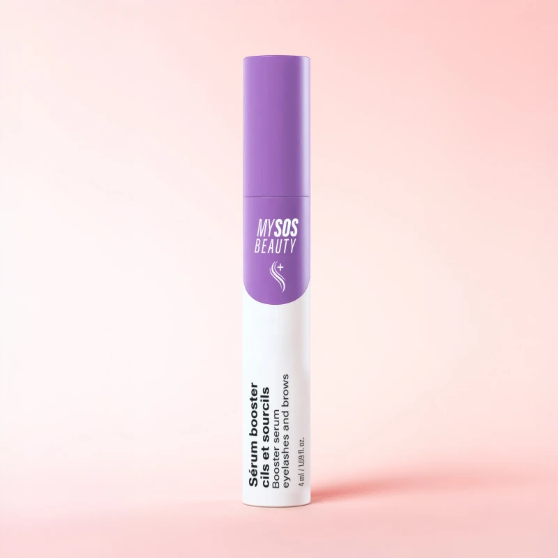 My SOS Beauty eyelash and brow booster serum 4 ml bottle front view