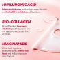 My SOS Beauty collagen mask set with key ingredients overview