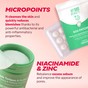Micropoint patches and toning pads with niacinamide and zinc