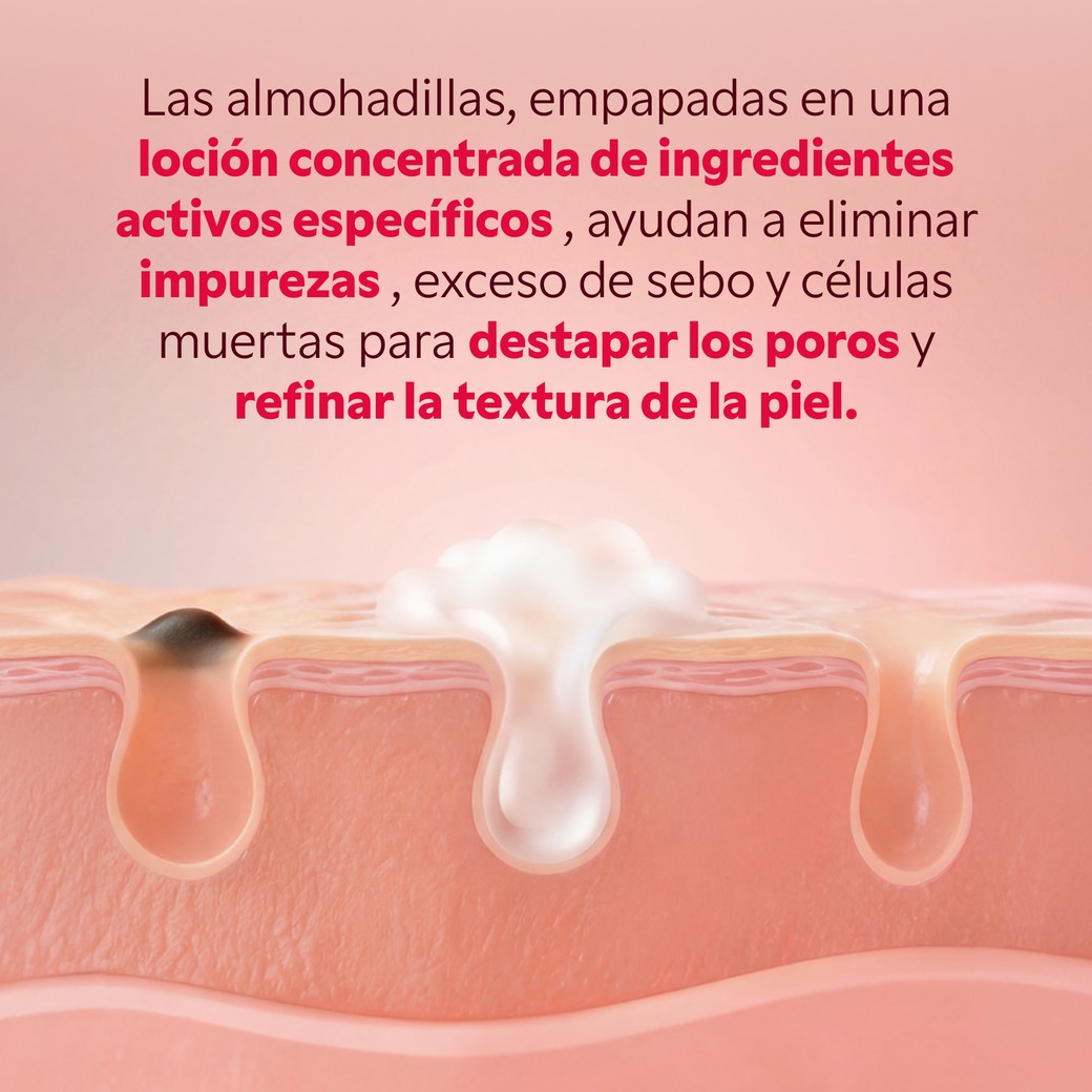 Resultado piel limpia tras usar pads purificantes My SOS Beauty