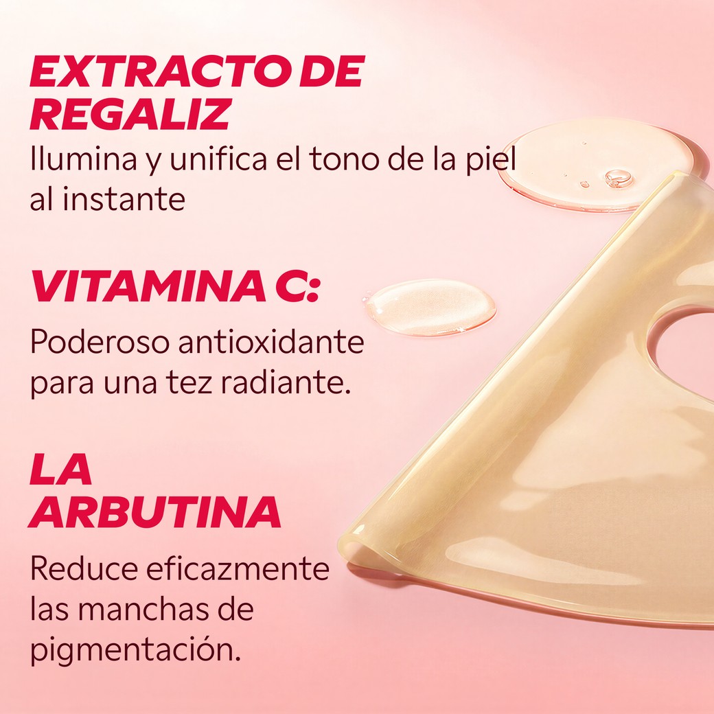 Ingredientes activos mascarilla vitamina C arbutina y regaliz