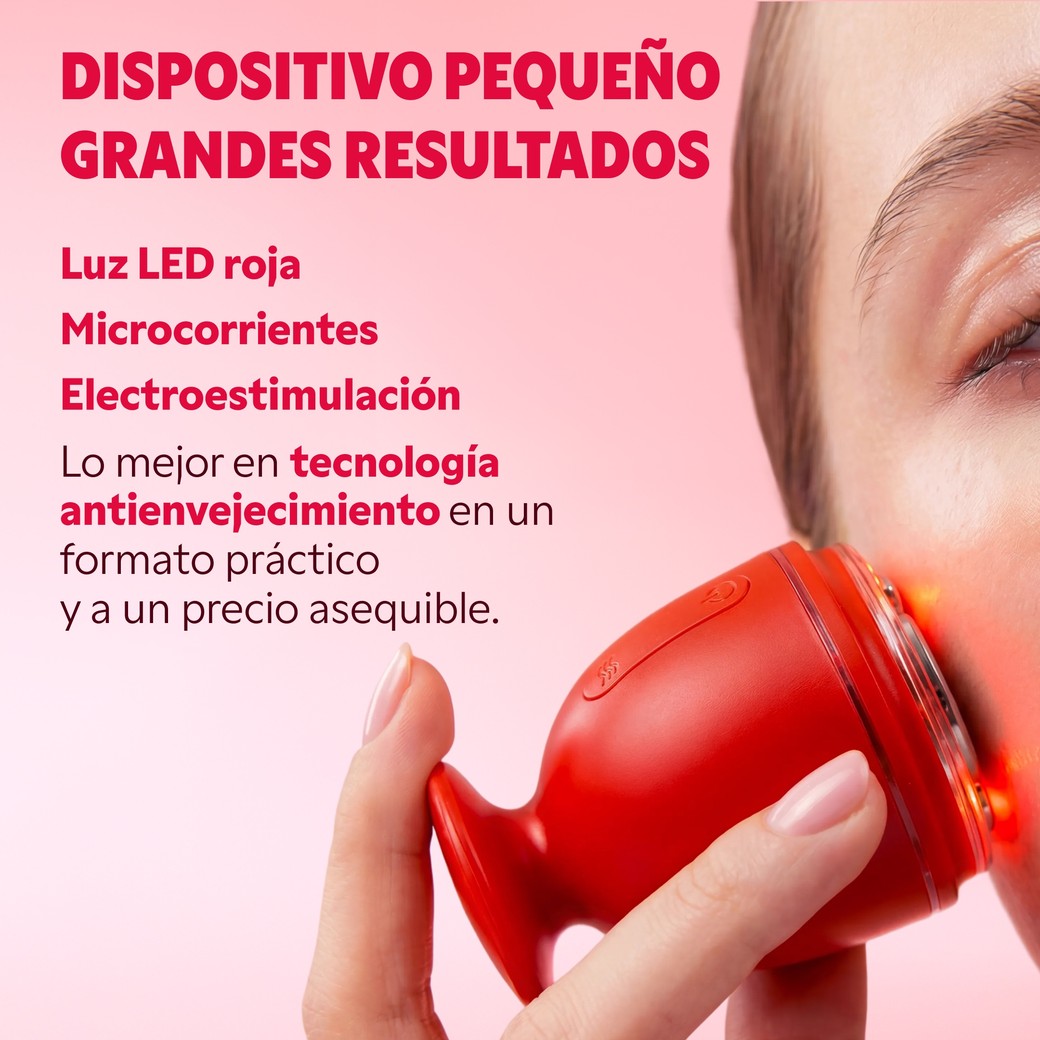 Dispositivo EMSkin Pro: luz LED roja, microcorrientes y electroestimulación