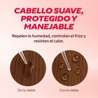 Bruma antiencrespamiento protegiendo el cabello del calor