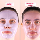 Rostro con la mascarilla de gel, antes y después
