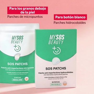 Aplicación de parches anti-granos Kit SOS Patchs en la piel