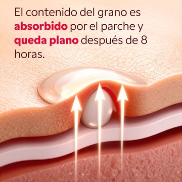 Parche hidrocoloide ultrafino colocado en el rostro