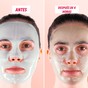 Rostro con la mascarilla de Centella asiática, antes y después