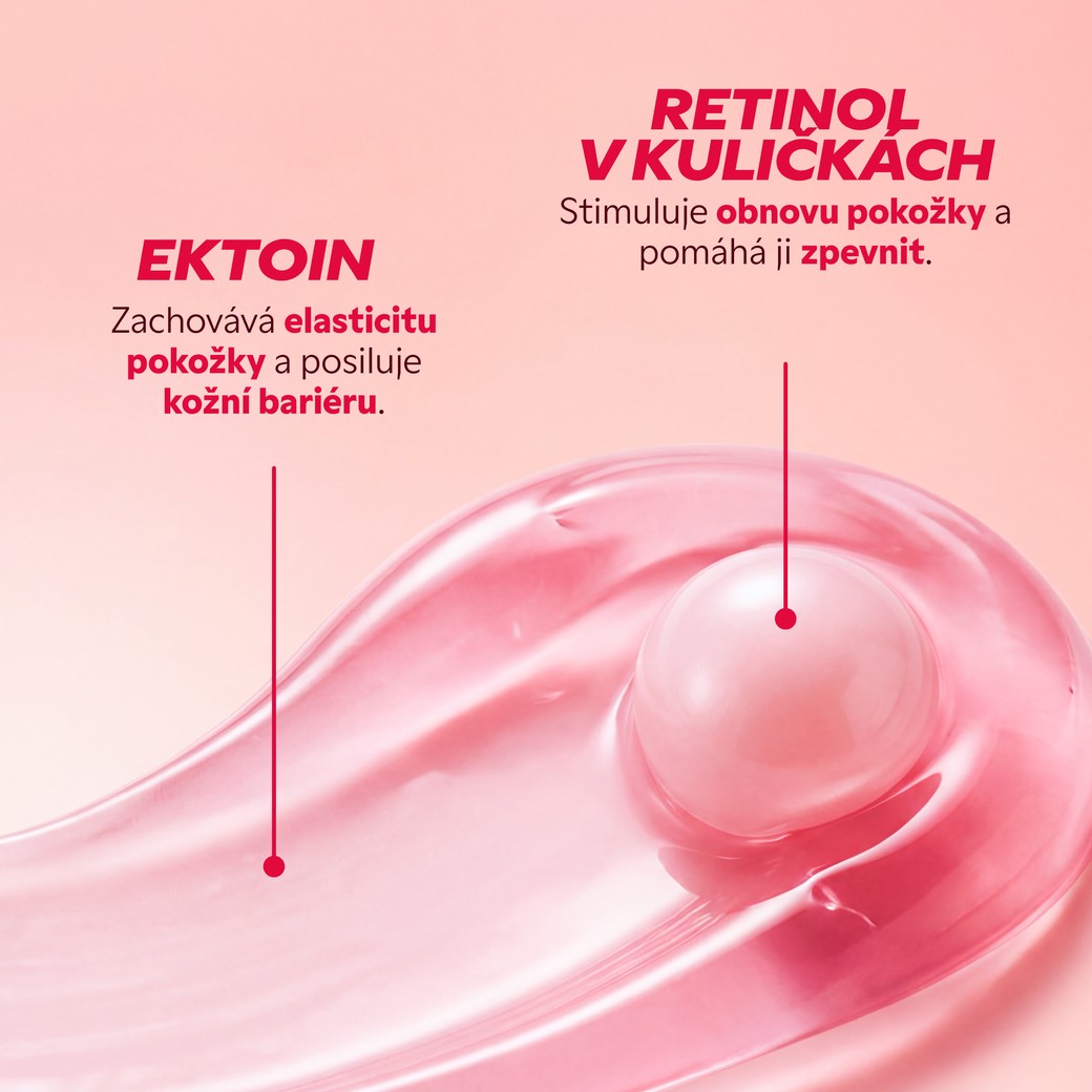 Kapsle s retinolem v krému Anti-Âge detail textury