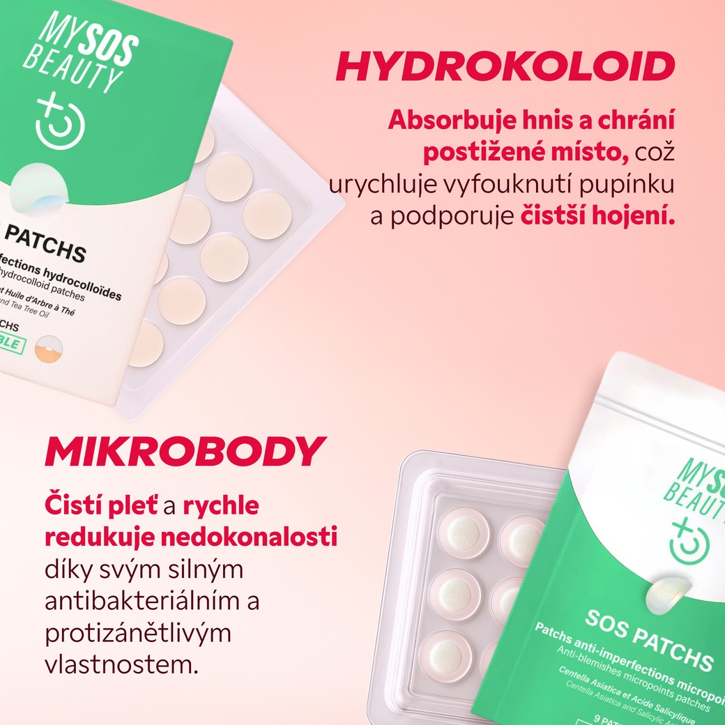 Mikrobodcové náplasti na podkožní pupínky SOS Patchs