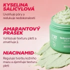 Složky čisticí pasty Mochi: kyselina salicylová, amarantový prášek, niacinamid