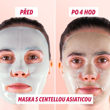 Obličej s maskou s pupečníkem asijským, před a po