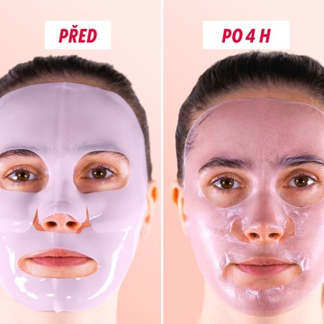 Obličej s gelovou maskou, před a po